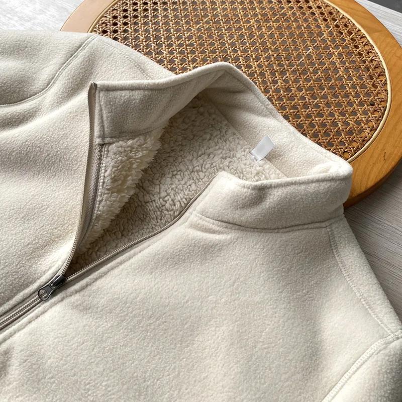 Women's Autumn and Winter Standing Collar Padded Jacket Solid Color Long Sleeve Casual Top