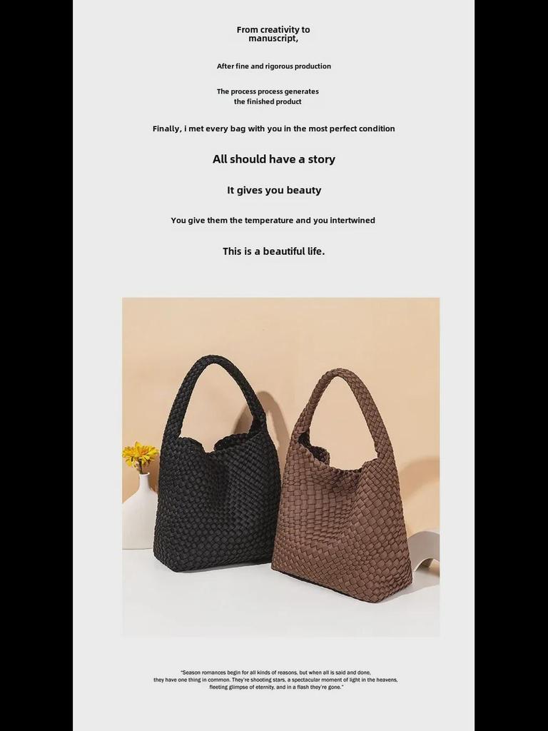 Korean Style Hand-Woven Bags: Fashionable, Casual, Large-Capacity Shoulder and Underarm Bags for Women.