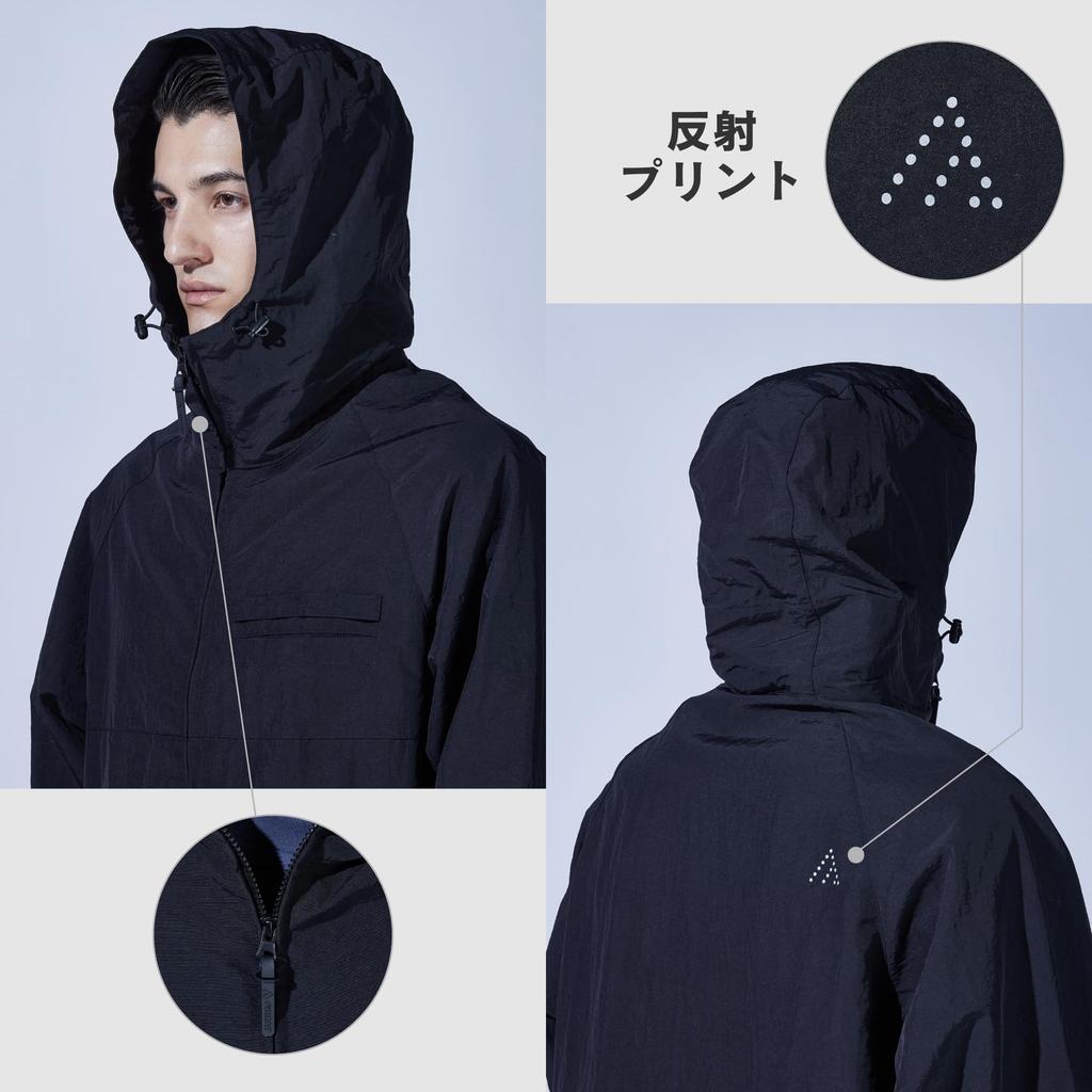 Otafuku Gloves Zip-Up Hoodie [Wide Silhouette, Water-Repellent, with Smartphone Pocket] FB-231 Black, Size M