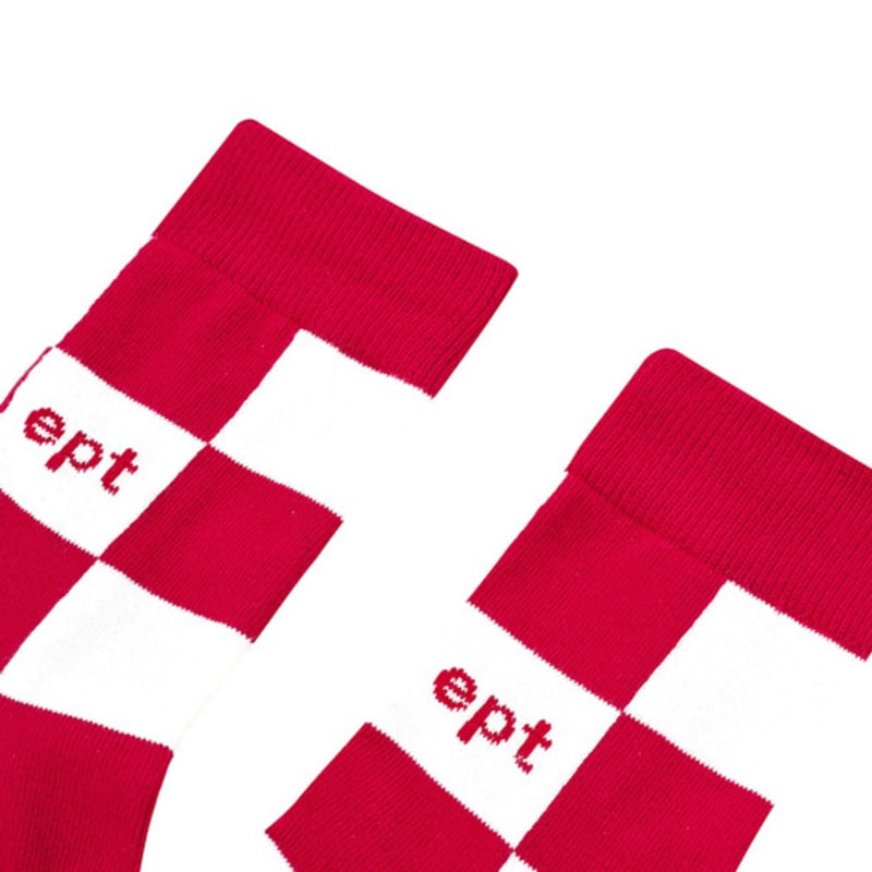 EPT CHECKBOARD SOCKS (RED_WHITE)