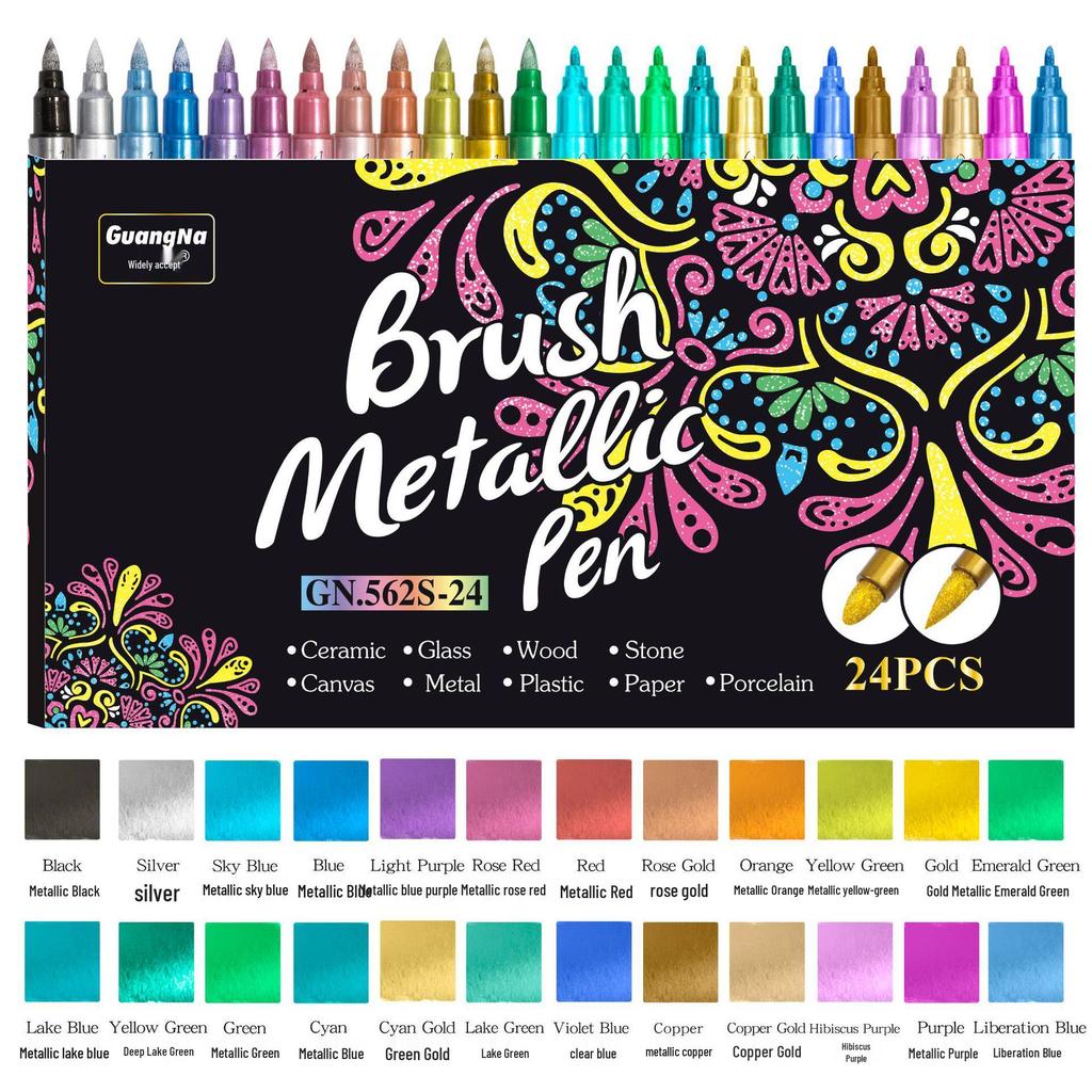 Wide Nala Dual-Tip Metal Marker for Glass, Ceramic, Plastic - Soft & Hard Tips for Hand-Painted, Signature, Graffiti, and DIY Projects. Waterproof.