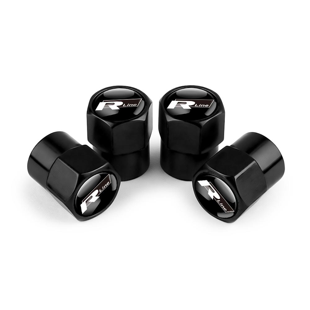 T264PCS Metal Car Wheel Tire Valve Caps Stem Cover Car Accessories For Volkswagen GTI Polo Golf Passat Scirocco Jetta Touareg RLINE