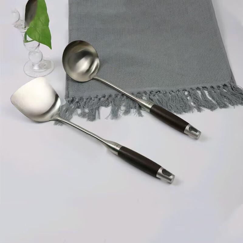 304 Stainless Steel Spatula & Ladle Set with Wooden Handles