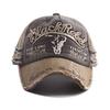 Letter Embroidery Baseball Cap Fashion Retro Washed Cotton Snapback Hat Hip Hop Bull Head Print Trucker Dad Hats for Women Men