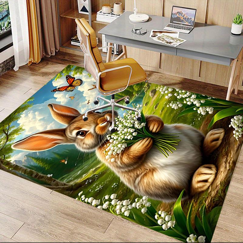 1PC Rabbit Butterfly Extra Large Non-Slip Floor carpet, Office, family, bedroom, Studio - Large Area Rug,Longlasting Material-K0335