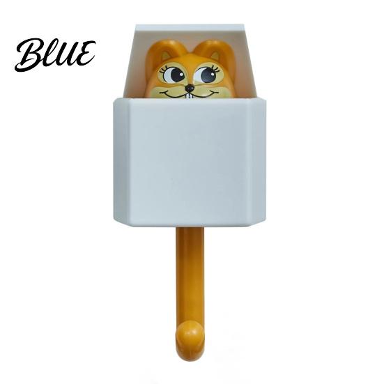 Plastic Wall Storage Key Hanger Adhesive Retractable Hook Hooks Squirrel Cartoon Animal Decompression Decor Decorative No Drilling Hook for