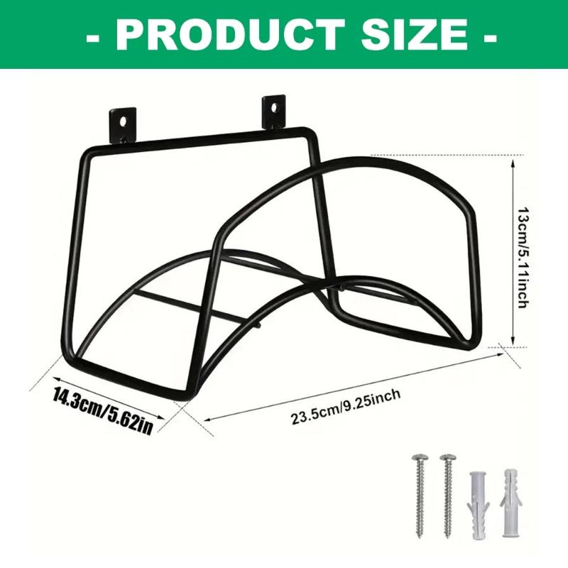 Rusts Resistant Wall Mount Garden Hoses Reel Holder Metal Construction For Outdoor Water Pipe Storage And Organization