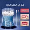 100-Pack Crystal Rod Disposable Lip Brush Wands - Soft Flocked Bristles for Lipstick or Gloss Application