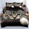 3D Pet Cat Bedding Set Cute Animal Duvet Cover 2/3 Piece Set Soft Zipper AU180 * 210 Full Size Luxury Comfortable Home Textile