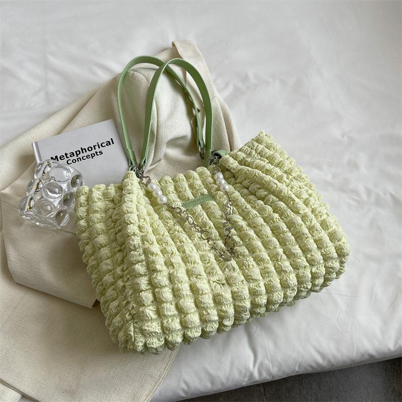 2025 summer underarm fold bubble shoulder bag women's large-capacity casual foreign style tote bag fashion women's bag
