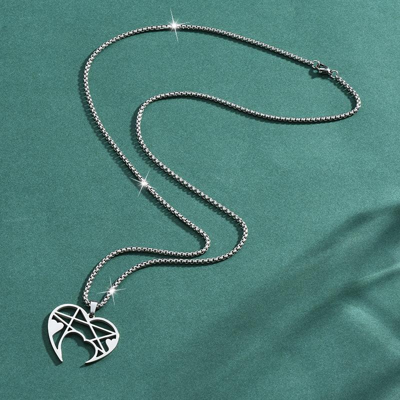 Titanium Steel Love Couple Long Necklace Men And Women Fashion Versatile Punk Men And Women Friends Sweater Chain Tide