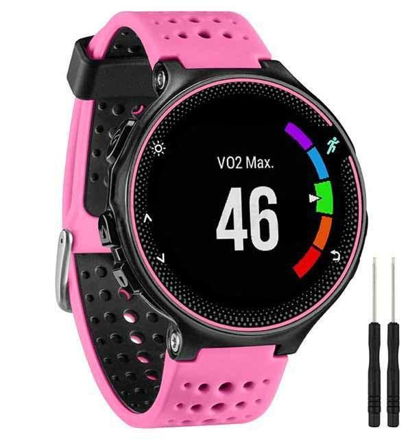Compatible Silicone Wristband for Garmin Forerunner 235/620/735XT - Two-Color Round Hole Design.