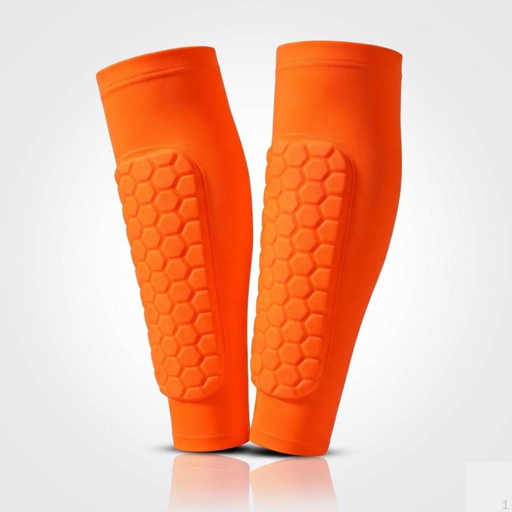 Shielded Shin Sleeve Impact Protection Football Guards Flexible Leg Protectors for Children,