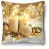 Home Decor Christmas Decorative Pillows With Sparkling Ornaments Pattern Cushion Cover Suitable For Sofa Bedroom Car Pillow