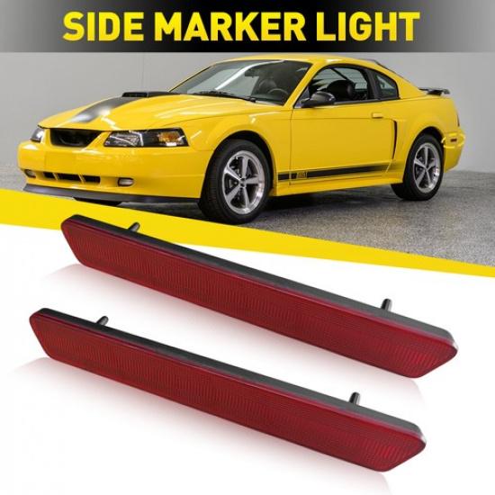 2X Red Len For Ford Mustang 1999-2004 Rear Side Marker Light Covers Housing EOOK