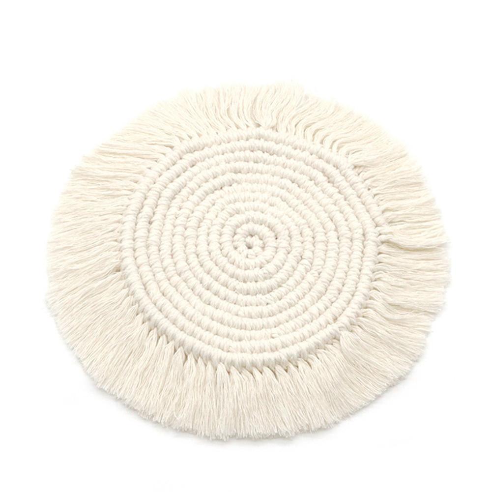 Handcrafted Macrame Coaster bohemian Style Woven Coaster With Tassel Home Decor Cups Pads For Drinks Wine Glass
