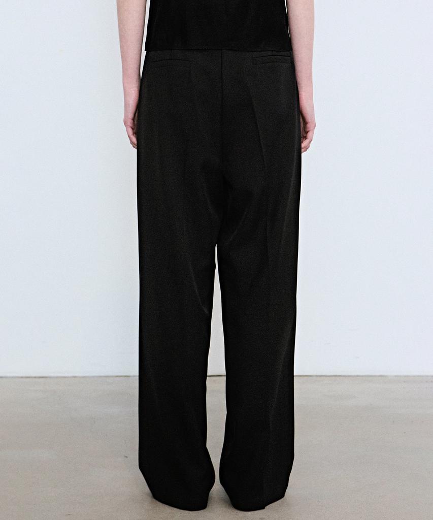 Nigaennikol Minimal Long Pintuck Slacks_Black