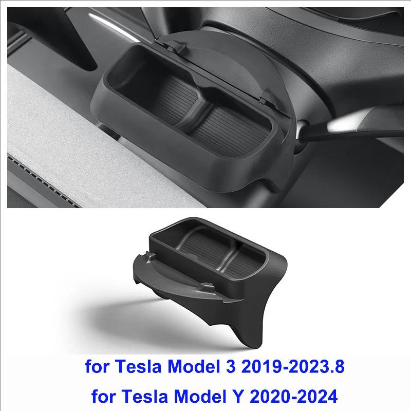 For New Tesla Model Y YL Juniper 2025 Model 3 Highland 2024 Steering Wheel Silicone SunGlasses Case Mobile Phone Holder Storage