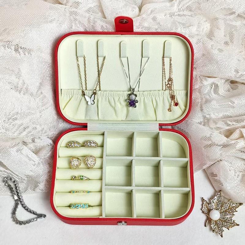 Portable Jewelry Storage Box Travel Small High-end Exquisite Large-capacity Earrings Ring Antioxidant Jewelry Box