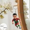 C Ronaldo Soccer Player Pendant Keychain,Football Star 2D Flat Acrylic Ornament Charms,Hanging Decora for Car,Bags,Festive,Gift