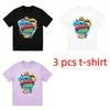 Funny Anime Cartoon Letter Print Men's T-Shirts Summer Fashion Street Outdoor Casual T-shirt Tops for Men's and Women's Tees Top