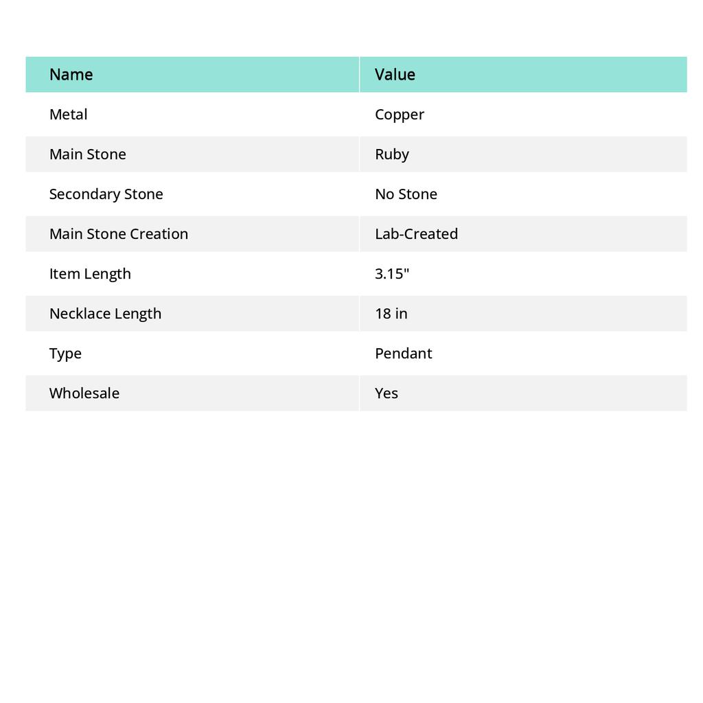 Ruby(Simulated) Gemstone Copper Wire Wrap Jewelry Pendant 3.15 N4P83