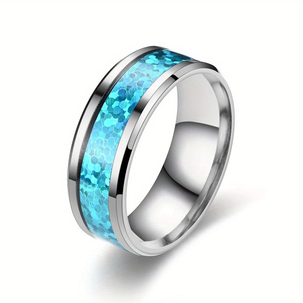 

1 шт. Стильное, универсальное, простое и неподвластное времени классическое кольцо из титановой стали 13 синий