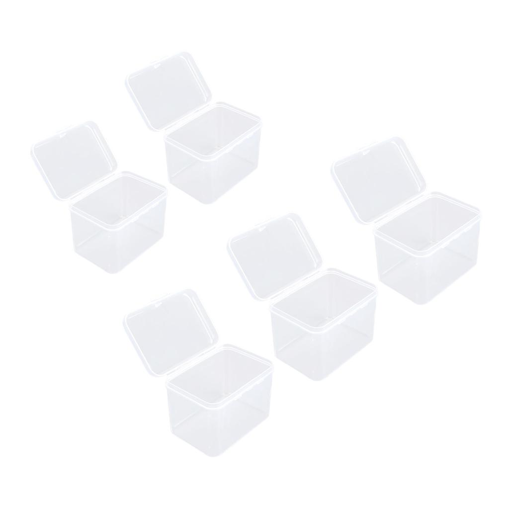 5PCS Sponge Transparent Storage Box Multipurpose Portable Clear Small Plastic Container