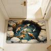 3D Flat Optical Illusion Doormat Water-absorbing Abrasion-resistant Bathroom Carpet Durable Non-slip Bedroom Door Rug Home Decor