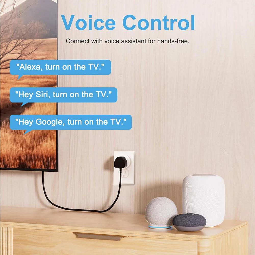 Matter UK Plug WiFi Smart Socket 16A Mini Home Outlet App Remote Control Voice Function Work with HomeKit Alexa Google Home Siri