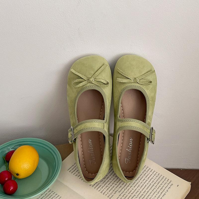 Silver French Ballet Style Light Mouth Flat-soled Single Shoes Women's 2025 New Summer Skirt Bow Mary Jane Shoes