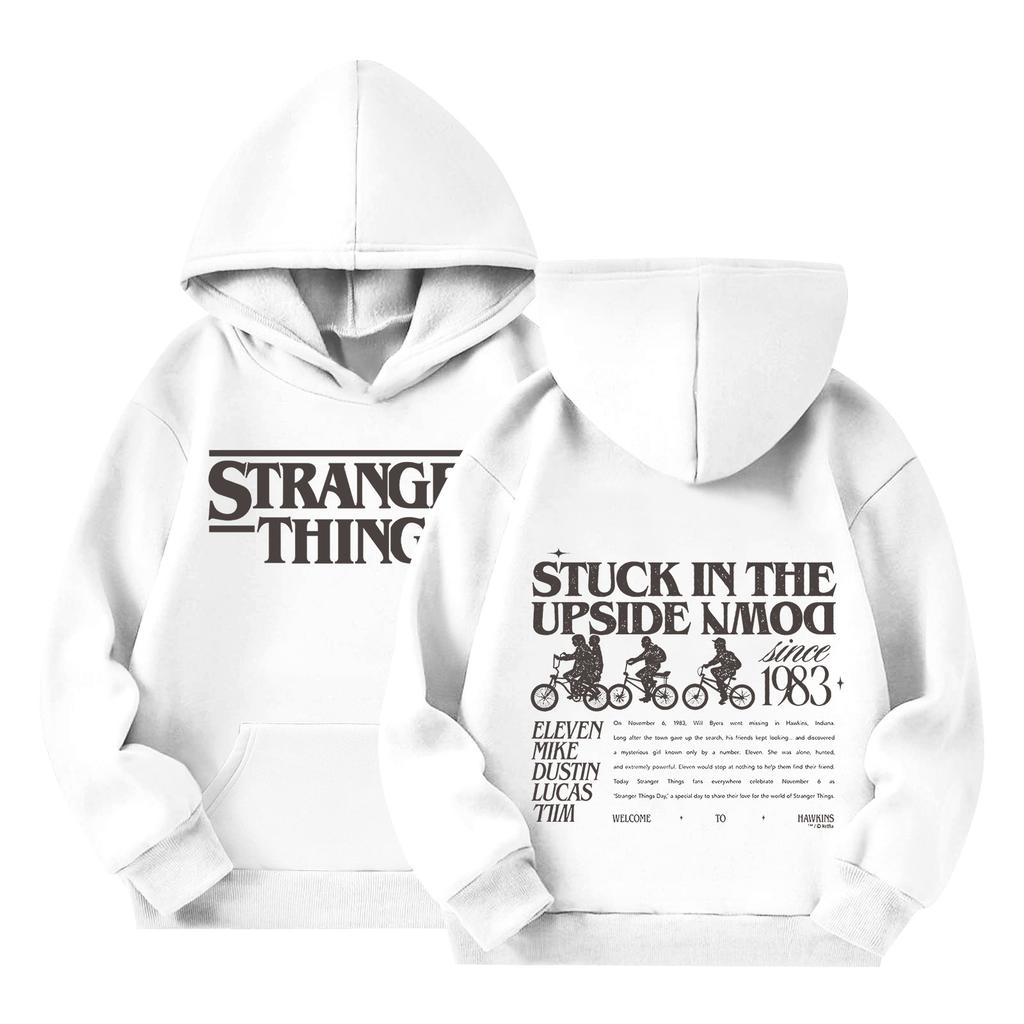 Kinder Langarm Lockerer Pullover Buchstabenaufdruck Kordelzug Kapuzen-Sweatshirt