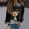 Women's Casual Fashion Print Long Sleeve O-Neck Pullover Top Blouse