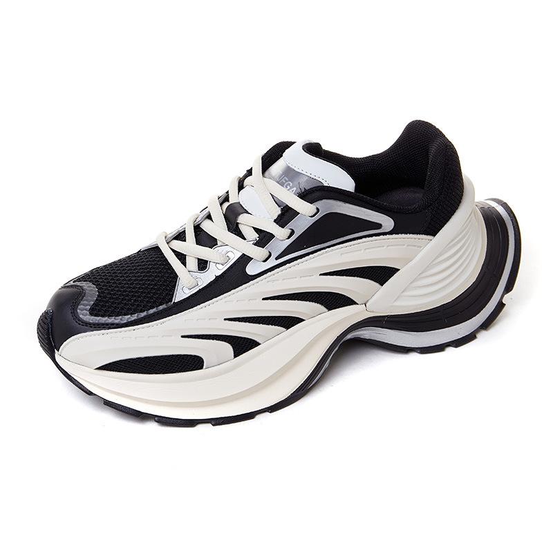 Single Net Breathable Pulse Shoes Women's Shoes Versatile Light Mecha Shoes Heightened Platform Sports and Leisure