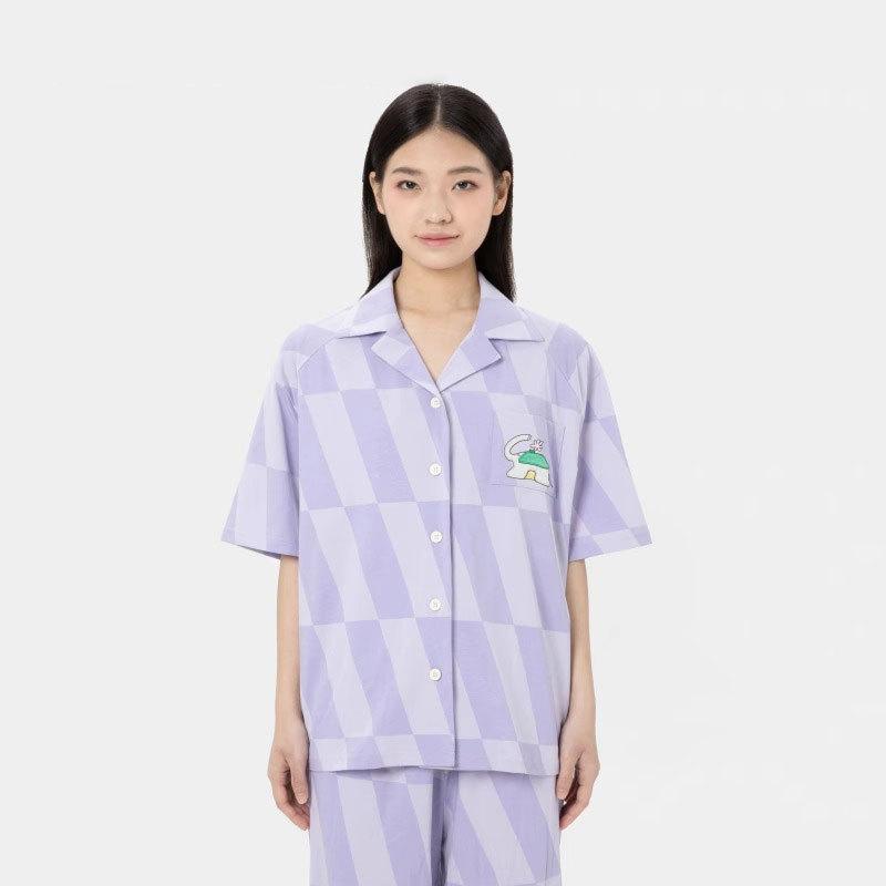 GMXIA High-quality Cotton-like Cute Cardigan Short-sleeved Student Pajamas for Women, Sweet Summer Style for Women's Home Wear