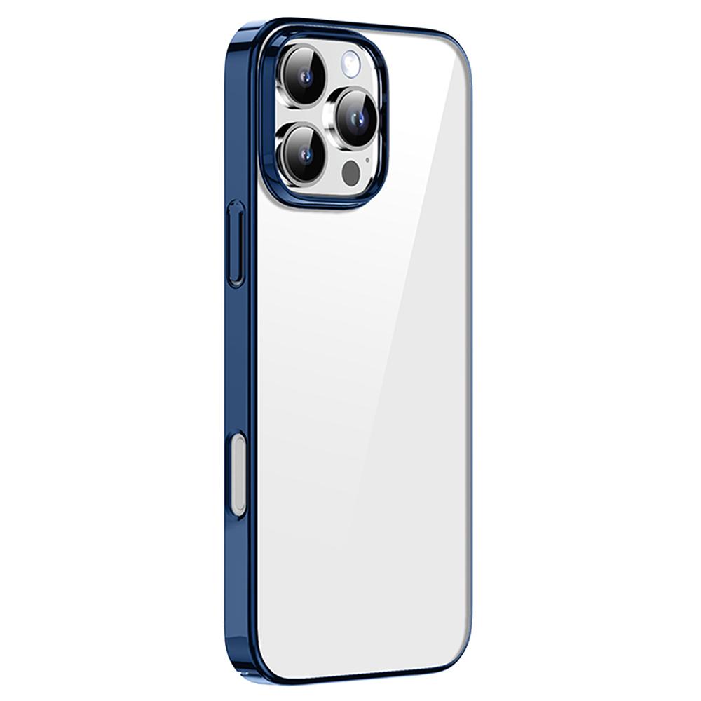

MUTURAL For iPhone 16 Pro Max Clear Phone Case PC+TPU Mobile Back Cover Blue