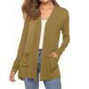 Women's Fashion Solid-Colour Long-Sleeved Pocketed Slim-Fit Cardigan Jacket
