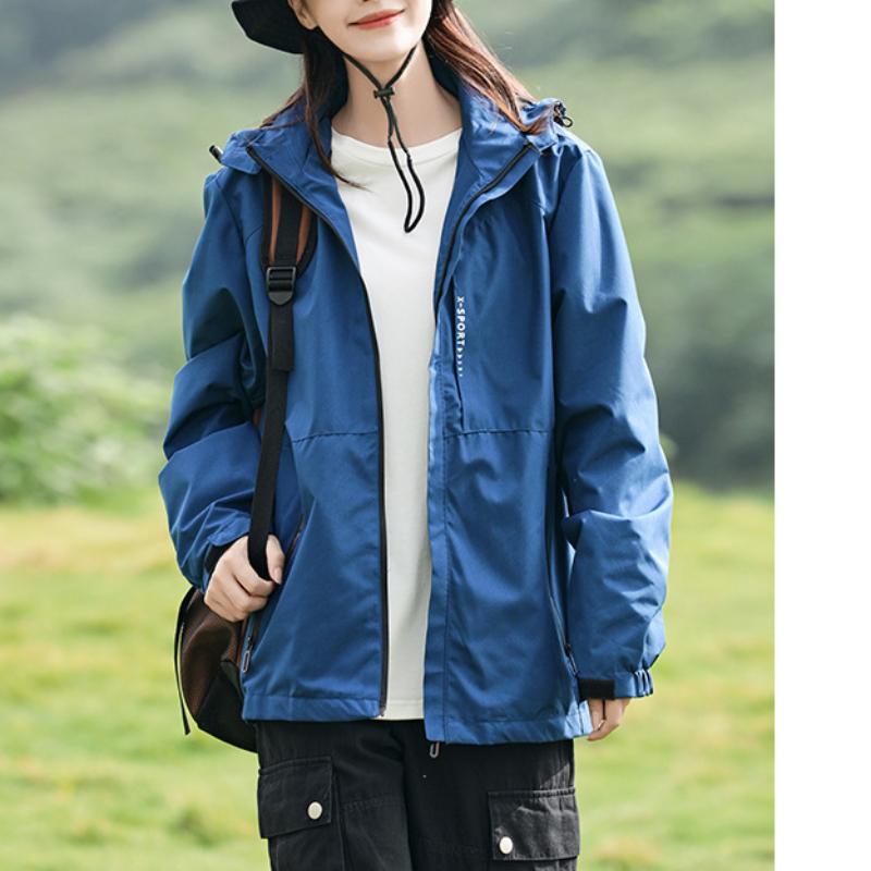 

Куртка хирурга, женская куртка с цветными блоками, весна и осень, свободная, с капюшоном, с длинными рукавами, для альпинизма, спорта на открытом воздухе, модная, универсальная верхняя одежда 5XL