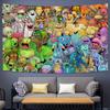 Game My S-Singing Cute M-Monsters Tapestry Background Hanging Cloth Bedroom Tapestry Room Decor Aesthetic Tapestry Wall Party