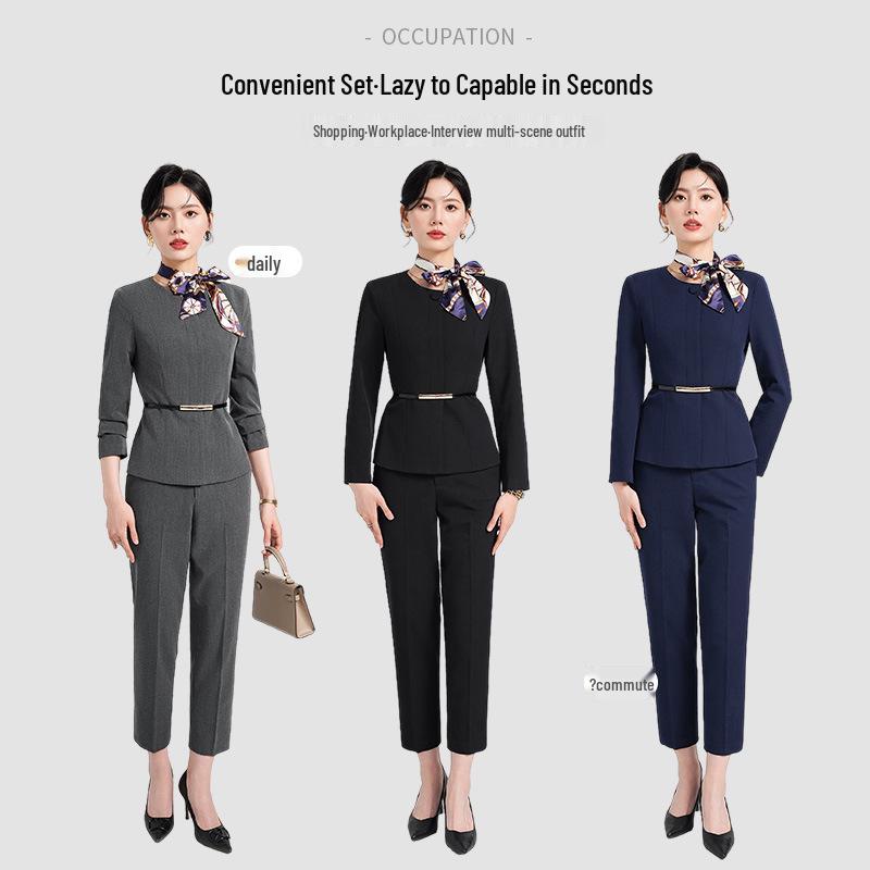 

Women s Professional Autumn Fashion Suit Set: Elegant & Stylish Workwear Uniform 2XL