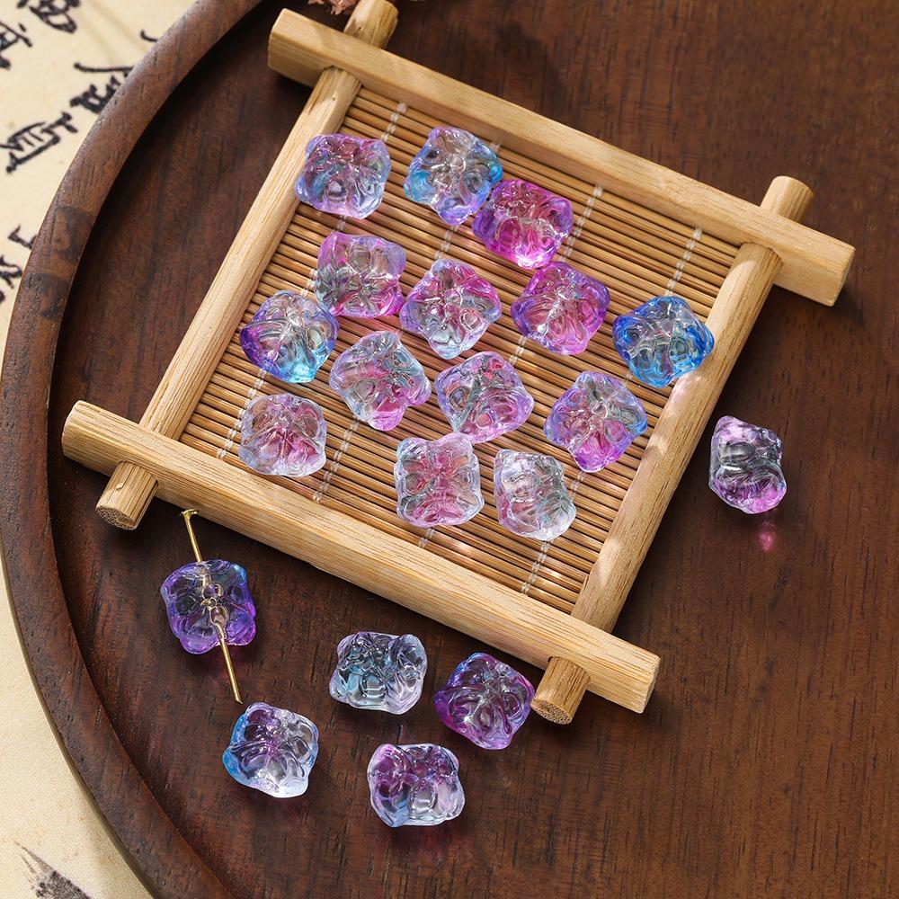 

60 шт. Прозрачные бусины для DIY, ручной работы, аксессуары для изготовления ювелирных изделий, хрустальные стеклянные бусины, изготовление подвесок синий/фиолетовый