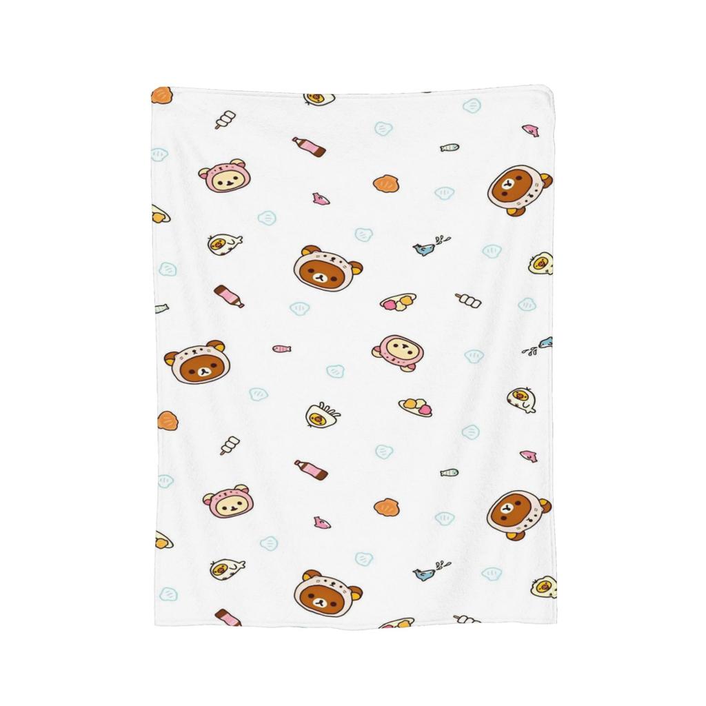 Rosa Süßer Bär Rilakkuma Decke Flauschige Tolle Atmungsaktive Überwurfdecken für Bett Sofa Winter,