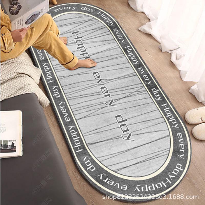 

Современный простой овальный серый ковер - Коврик под журнальный столик в гостиную, Скандинавский прикроватный коврик для спальни 60x160 cm