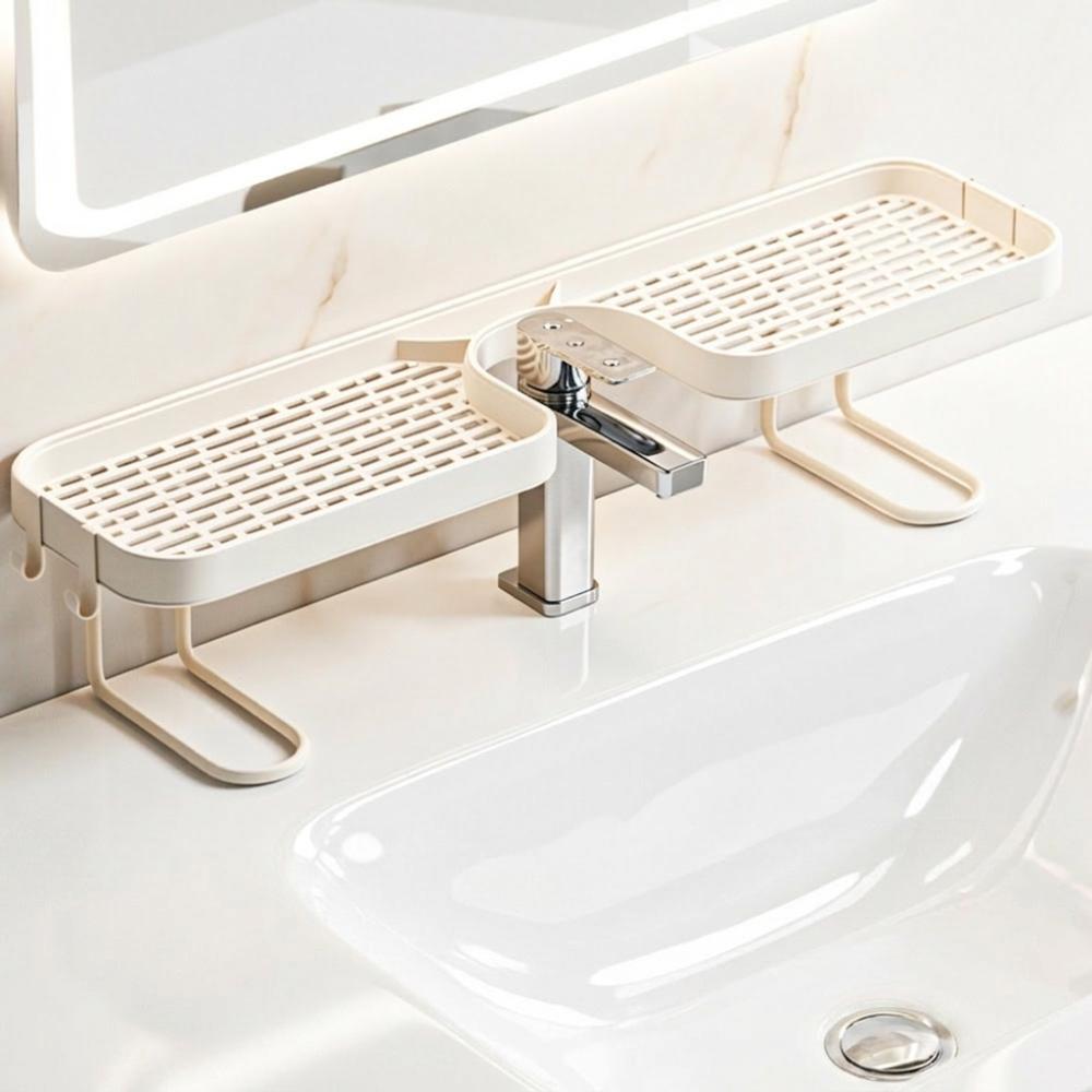 Mesh Bathroom Storage Rack Universal Counter Organizer Faucet Storage Shelf Shower