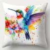 4-piece vibrant hummingbird and floral pillowcase set, modern decorative throw pillows for living room and sofa decor