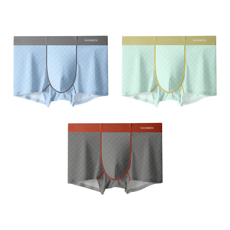 

Мужские бесшовные боксеры-брифы из ледяного шелка Nanjiren 1281E L