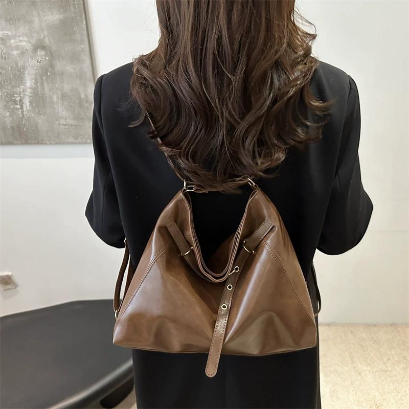 Retro Large Capacity Women's Tote Bag able Casual Double Shoulder Backpack for Autumn Winter Arrival Trendy Handbags