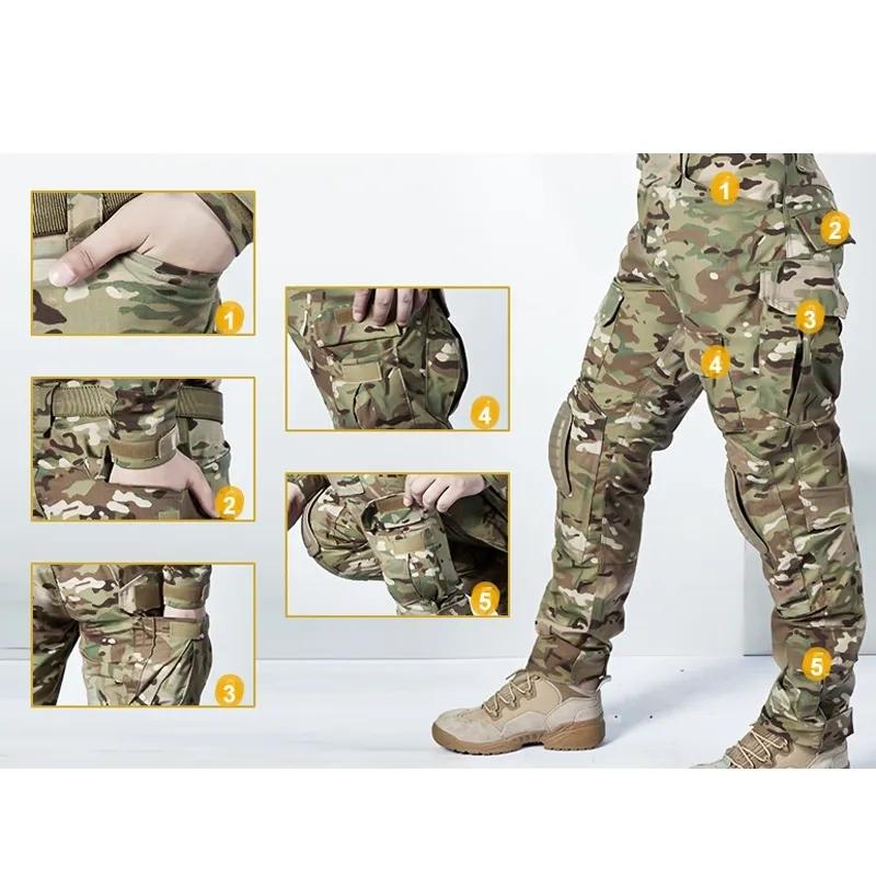 Militäruniform Camo Taktischer Multicam Anzug Herren Airsoft Kampf Paintball Kampf Wanderhemd Cargohose Scharfschützen Jagdbekleidung