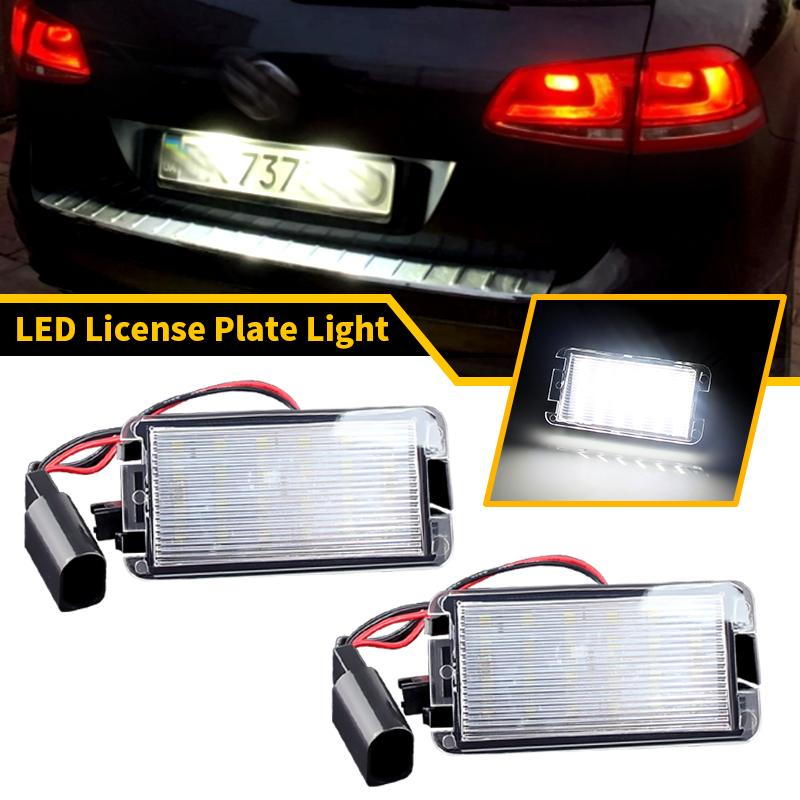 2pcs Canbus LED License Number Plate Light For Seat Altea Arosa Ibiza III Cordoba 6K Leon 1999-2005 Toledo III 04-09 #5P0943021