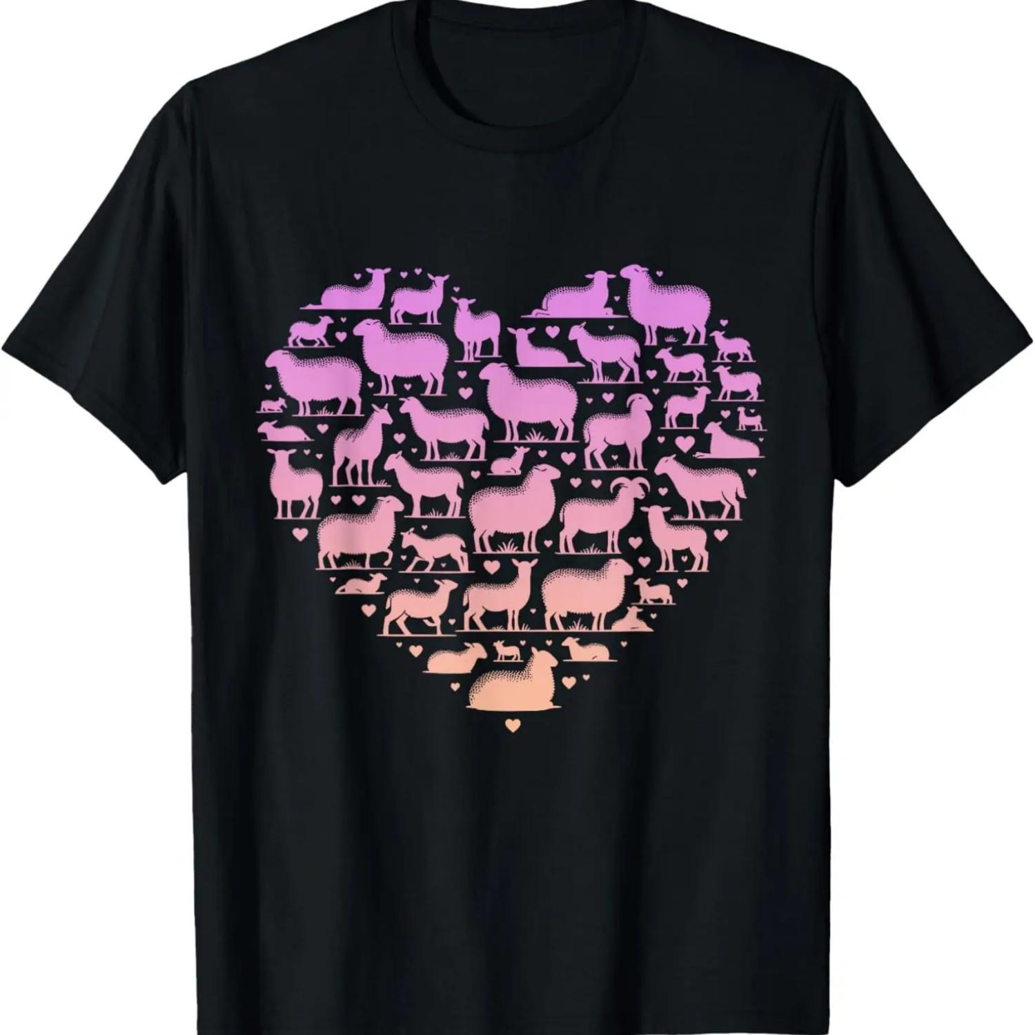 Silhouette Sheep Tshirt for Sheep Lover _ Girls Sheep T-Shirt S чёрный